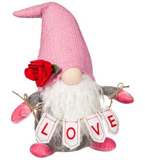 LED Fabric Valentine's "Love" Gnome Table Décor