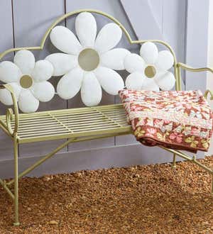 Metal Floral Garden Bench