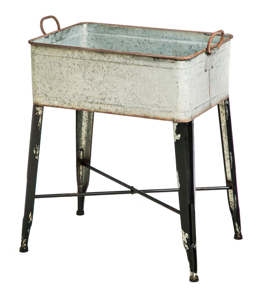 Vintage Metal Wash Tub Planter
