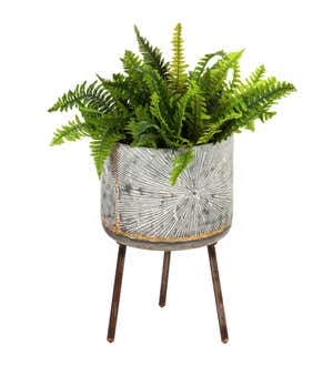 Metal Planter with Stand Set of 2