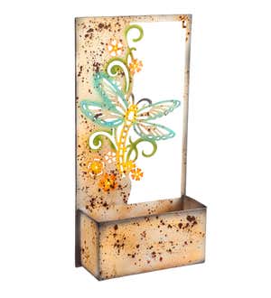 Laser Cut Metal Painted Dragonfly Plant Stand