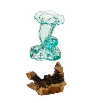 Glass Shell Vase On Driftwood