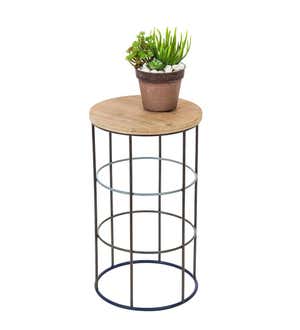 Metal And Wood Side Table Set of 3