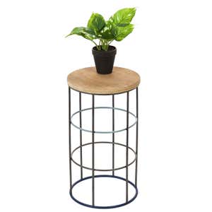 Metal And Wood Side Table Set of 3