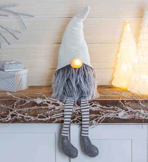 LED Fabric Sitting Gnome with Long Legs