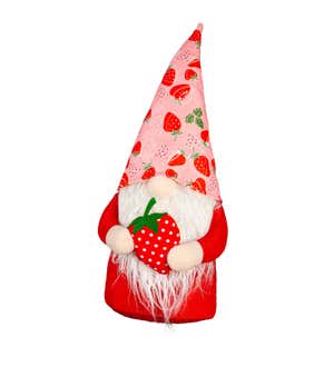 16" Fabric Gnome with Strawberry Table Décor