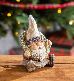 Resin Woodland Gnome Tabletop Decor with Wreath