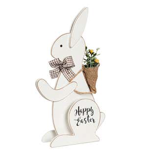 Wood Bunny with Artifical Table Decor