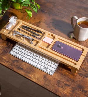 Wood Over the Keyboard Desk Organizer