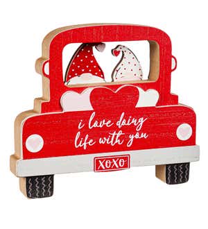 Wood Truck Tabletop Décor, "I love doing life with you"