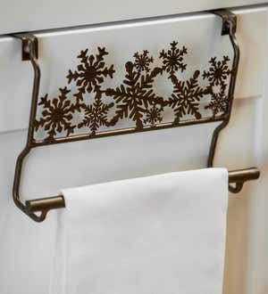 Metal Snowflake Over the Cabinet Towel Holder