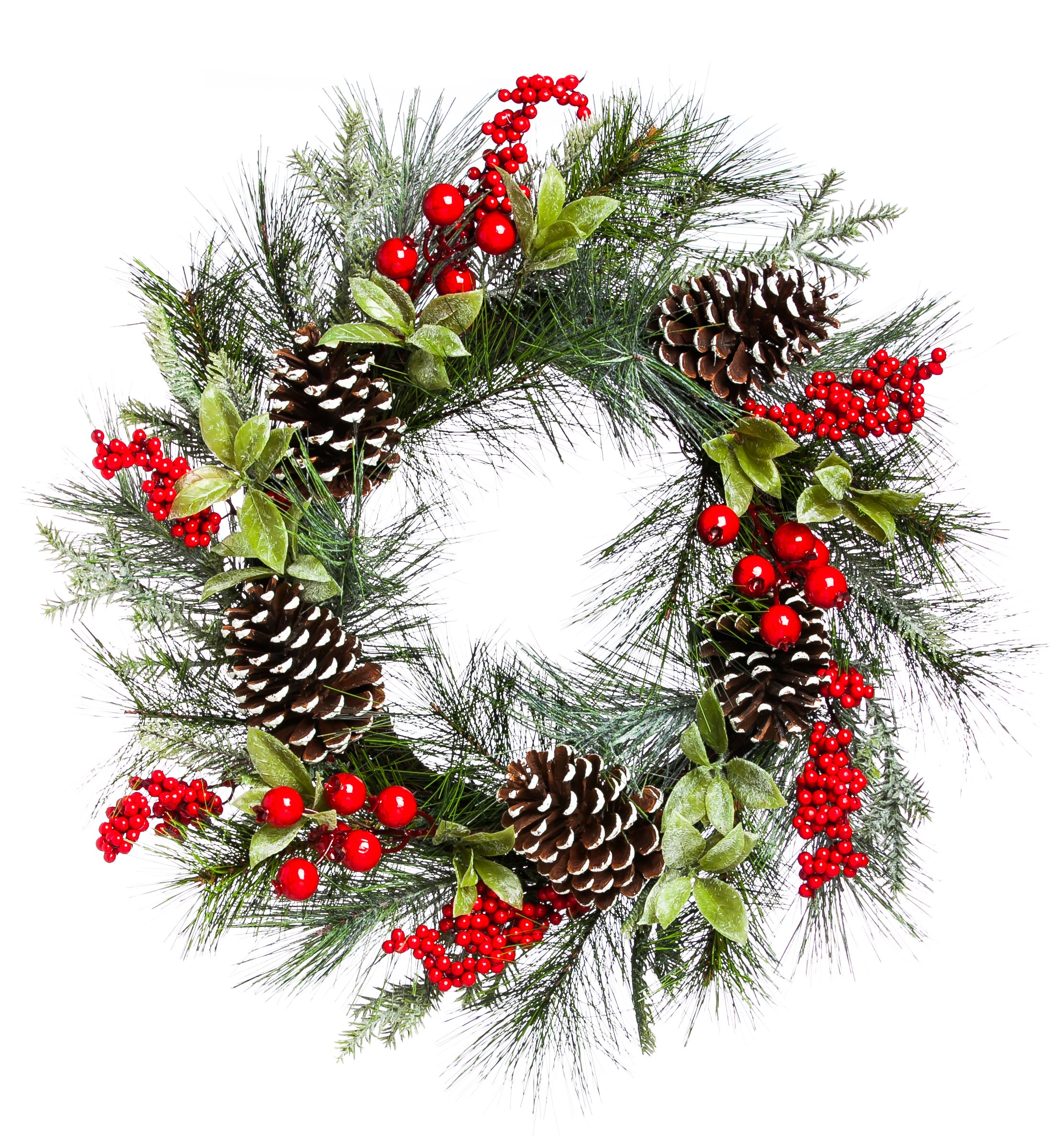 Holly and Pinecone Wreath