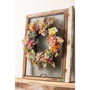 Twig Wreath with Succulents and Berries