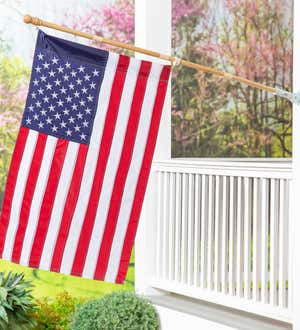 American Flag with 4KD Wooden Flag Pole