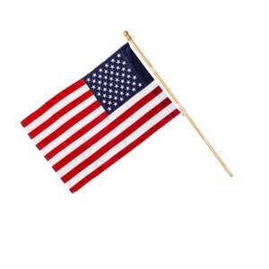 American Flag with 4KD Wooden Flag Pole