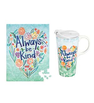 Ceramic 17 oz. Cup and Puzzle Gift Set, Hope&Kindness