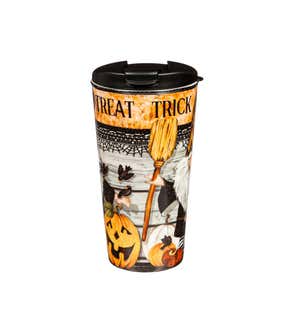 17 Oz Ceramic Cup and Puzzle Gift Set, Trick Or Treat Gnome