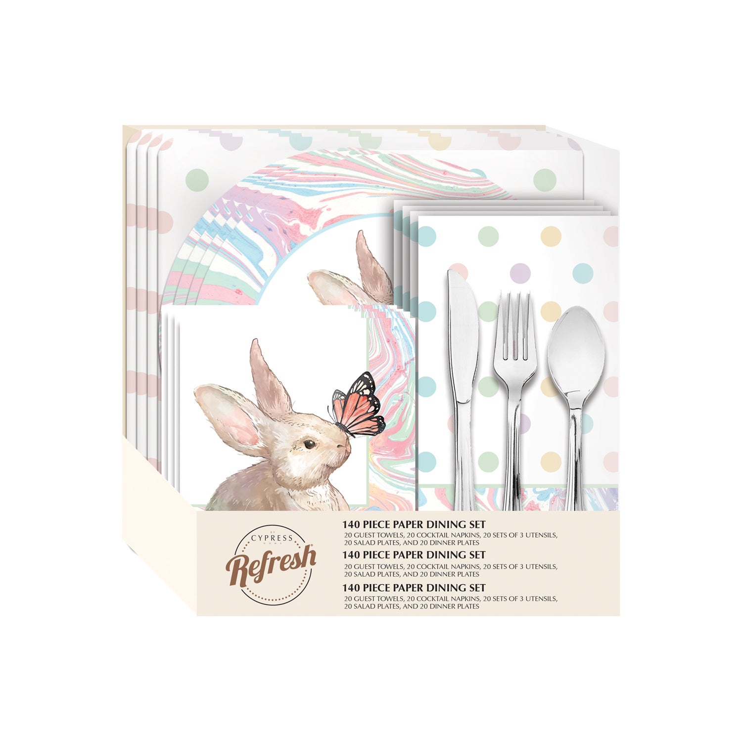 Sweet Hello 85 Piece Paper Dining Gift Set, Party for 10