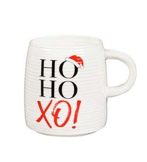 12 oz Ceramic Cup with 5" Plush Holiday Santa