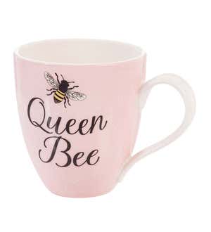 Mommy and Me Ceramic Cup Gift set, 17 oz, Queen Bee Mini Bee