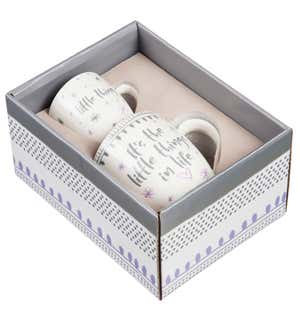 Mommy and Me Ceramic Cup Gift Set, 17 oz and 7 oz, It's the Little Things in Life/Little Thing