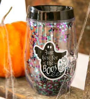 Double Wall Acrylic Halloween Tumbler, 10 OZ, Just here for the Boo