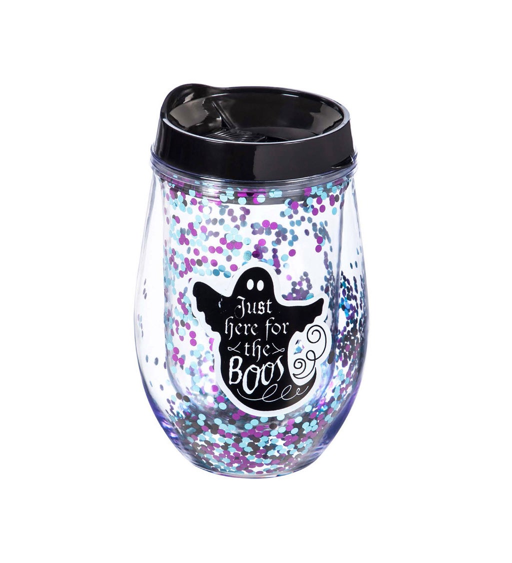 Double Wall Acrylic Halloween Tumbler, 10 OZ, Just here for the Boo