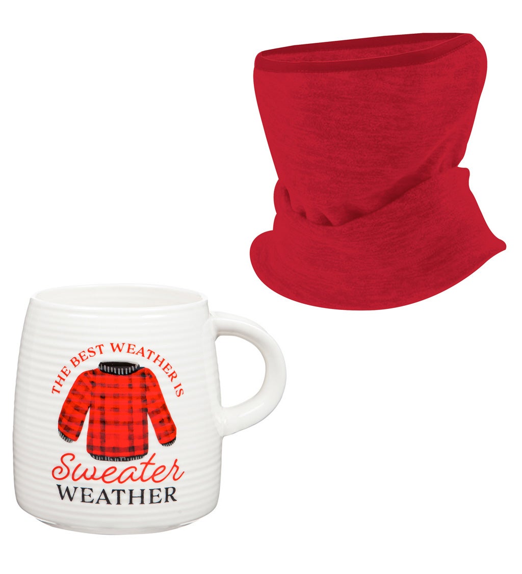 12 oz Ceramic Cup and Gaiter Gift Set, Sweater Weather
