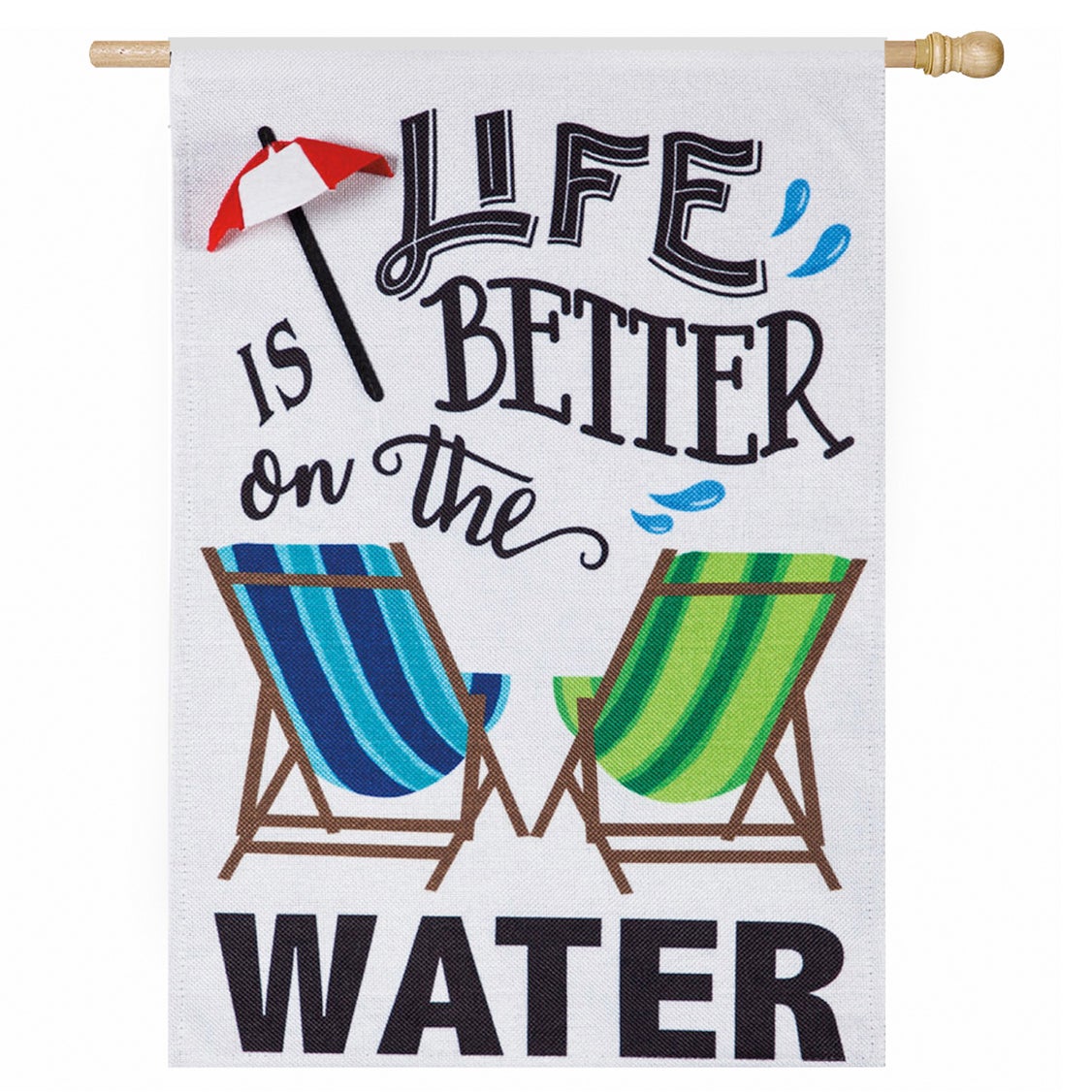 Life is Better on the Water Suede House Flag