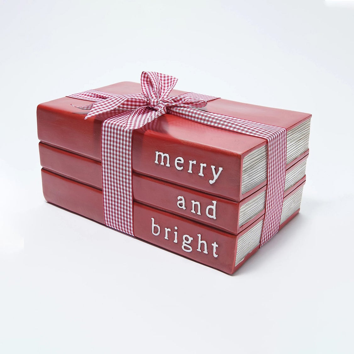 LED Resin Tabletop Decor, Red Book with Ribbon