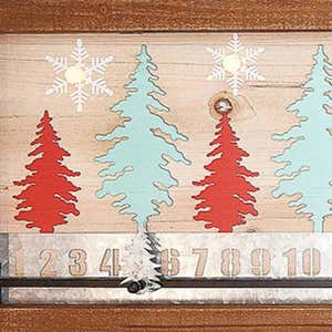 Wooden Countdown to Christmas Lit Advent Calendar