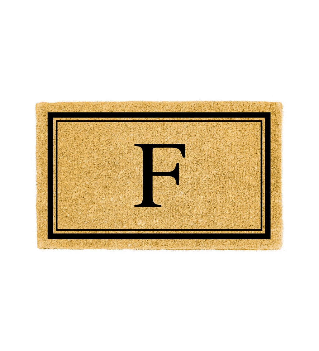 Monogram "F", Woven Coir Mat, 30 X 18"
