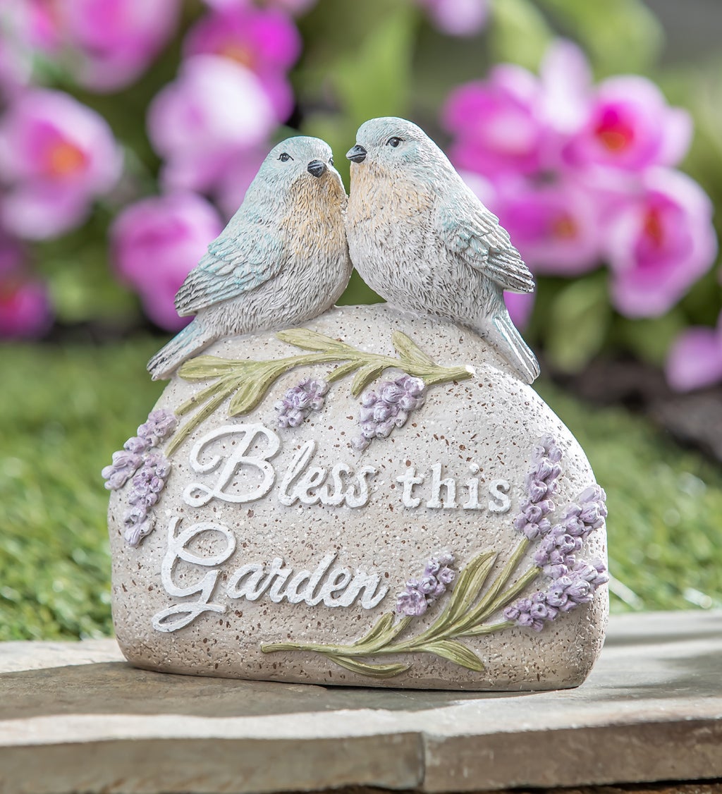 Birds and Lavender Garden Stone, Bless this Garden