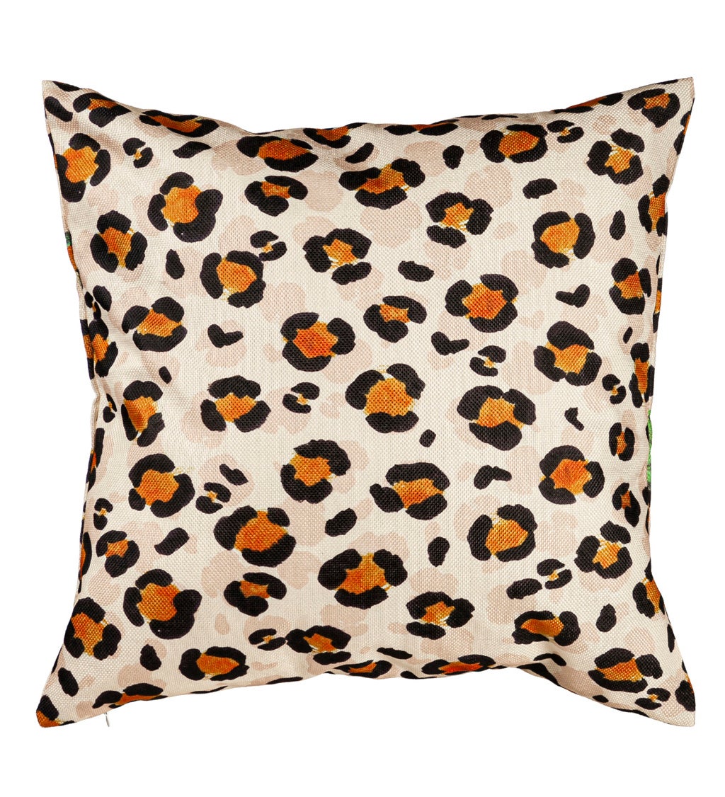Cheetah Magnolia Bloom Outdoor Pillow Cover