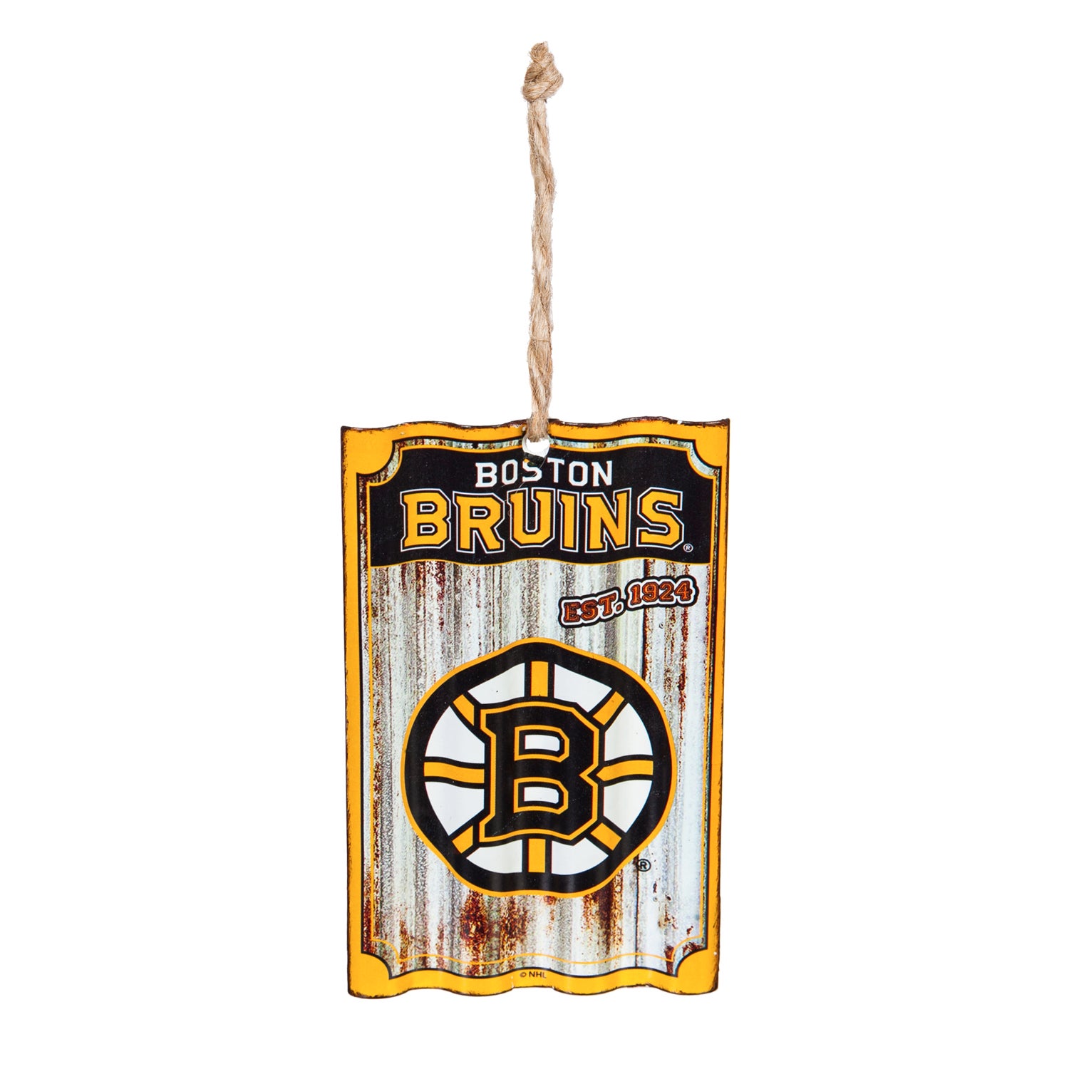 Boston Bruins Corrugated Metal Ornament