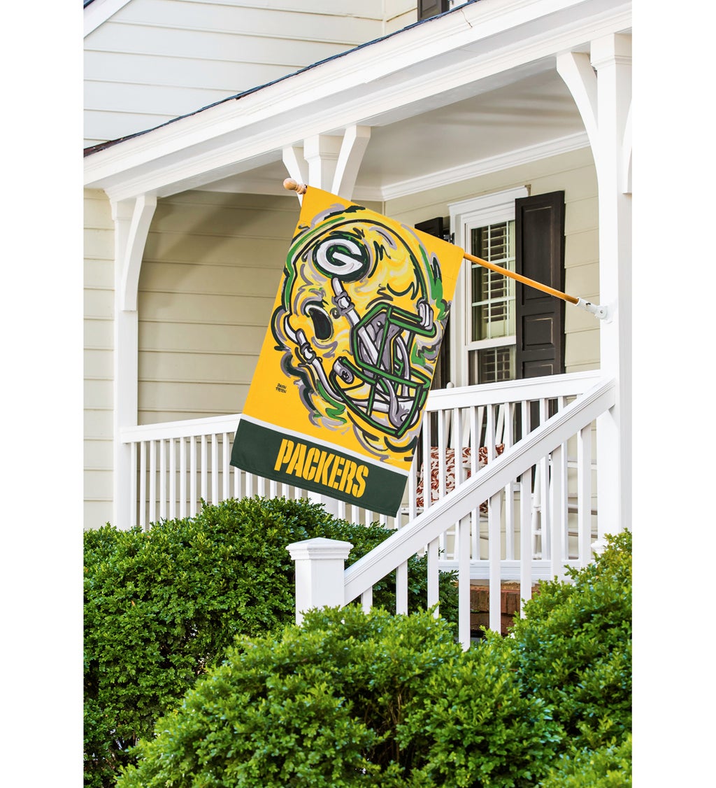 Green Bay Packers, Suede House Flag Justin Patten