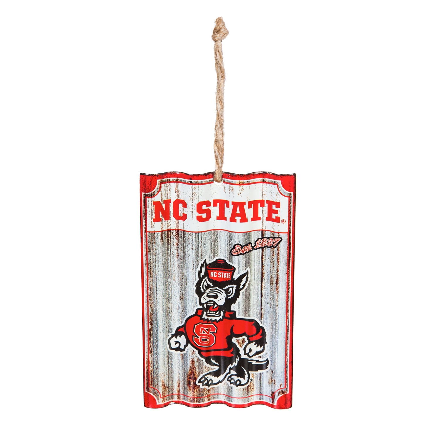 North Carolina State University Corrugated Metal Ornament