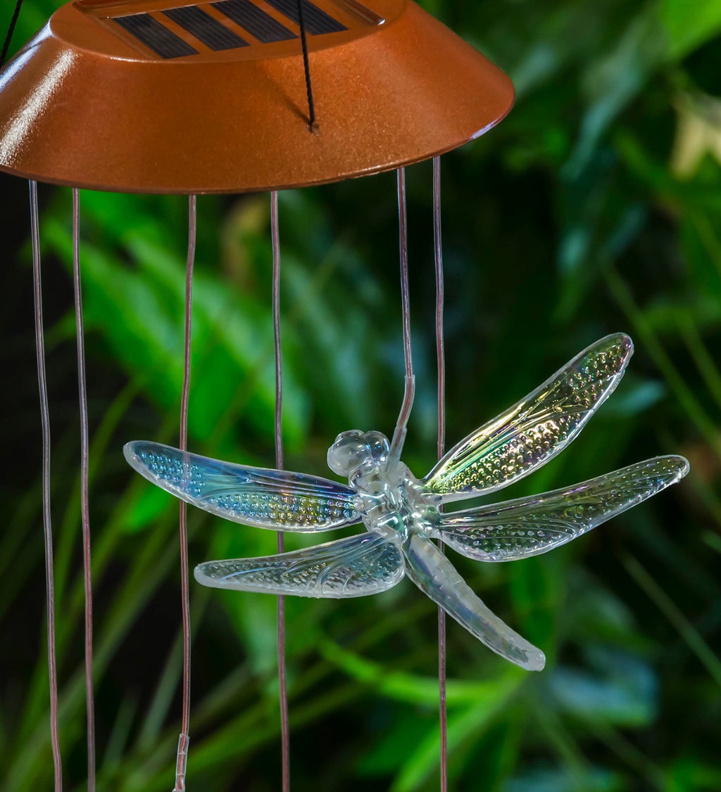 Color Changing Solar Mobile, Iridescent Dragonfly