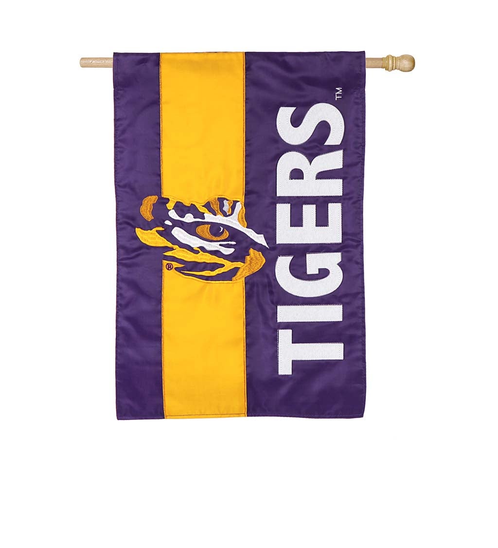 Louisiana State University Mixed-Material Embellished Appliqué House Flag