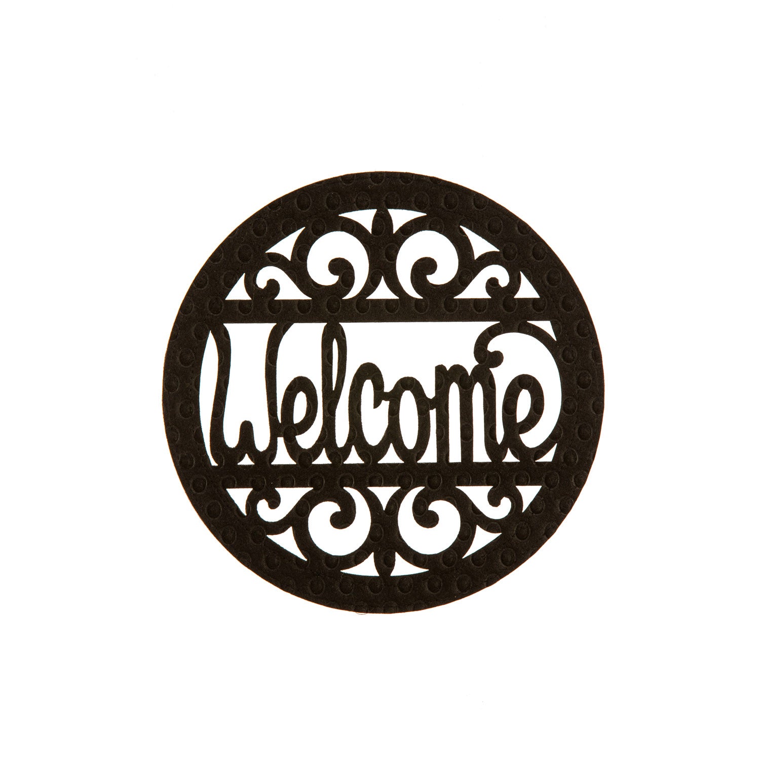 Welcome 10" Black Embossed Felt Pin-On Patch for Door Decor