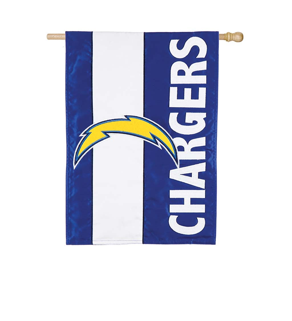 San Diego Chargers Mixed-Material Embellished Appliqué House Flag
