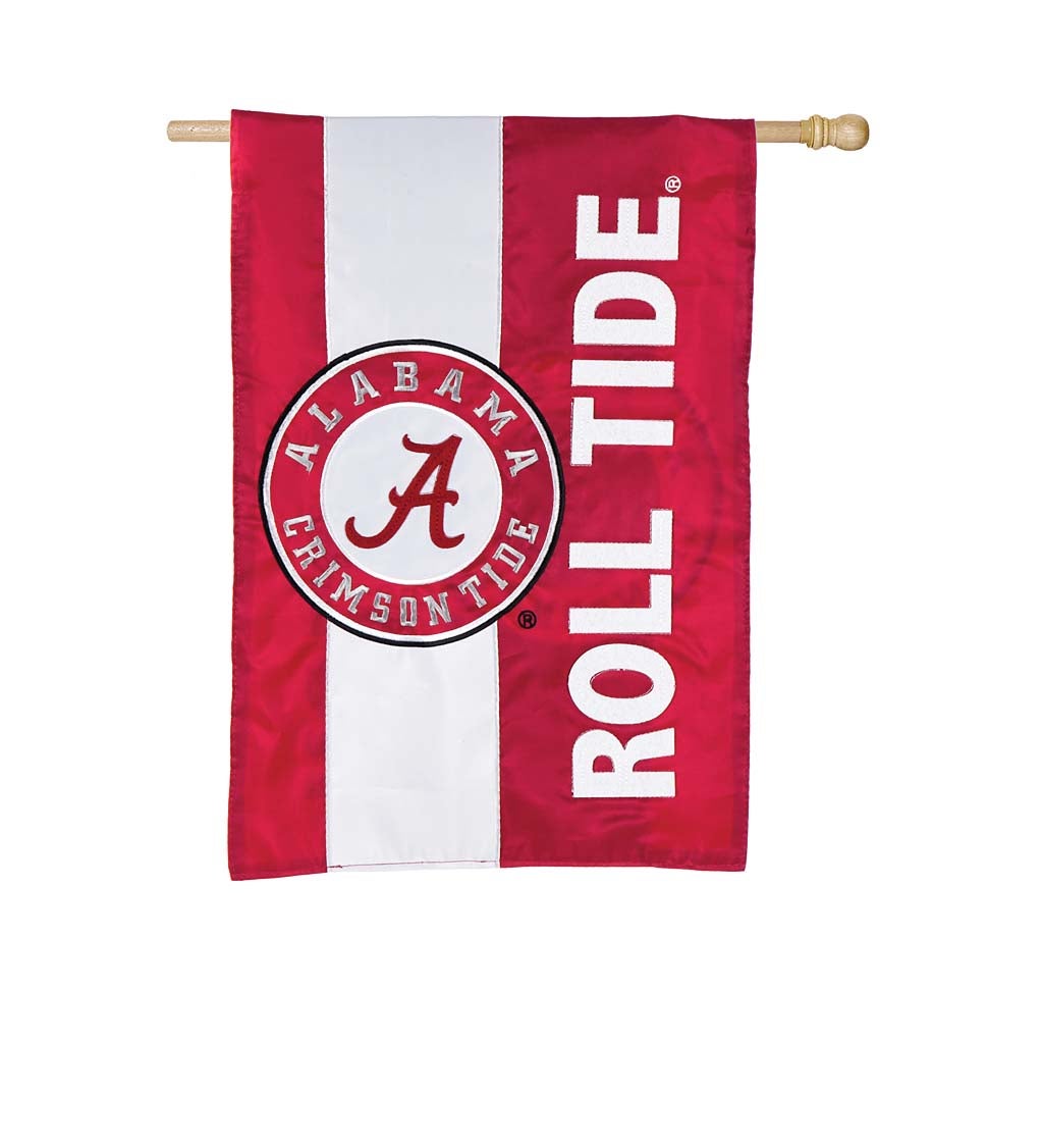 University of Alabama Mixed-Material Embellished Appliqué House Flag