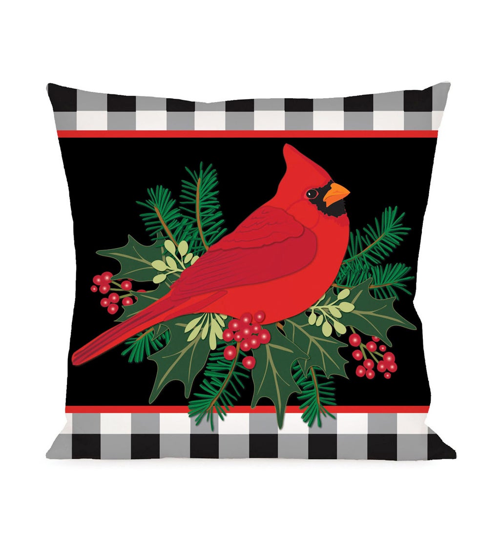 Merry Christmas Cardinal Interchangeable Pillow Cover