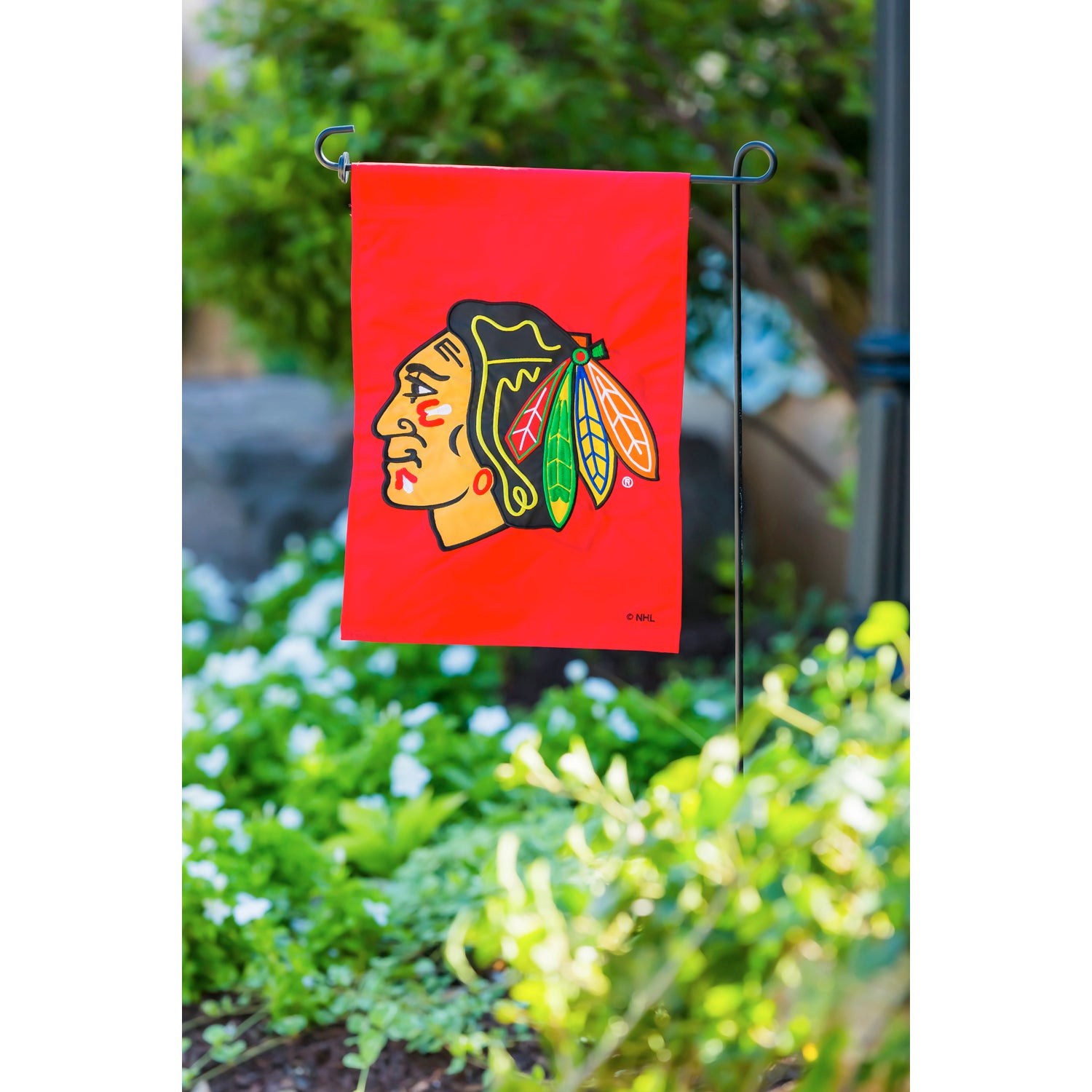 Chicago Blackhawks Applique Garden Flag