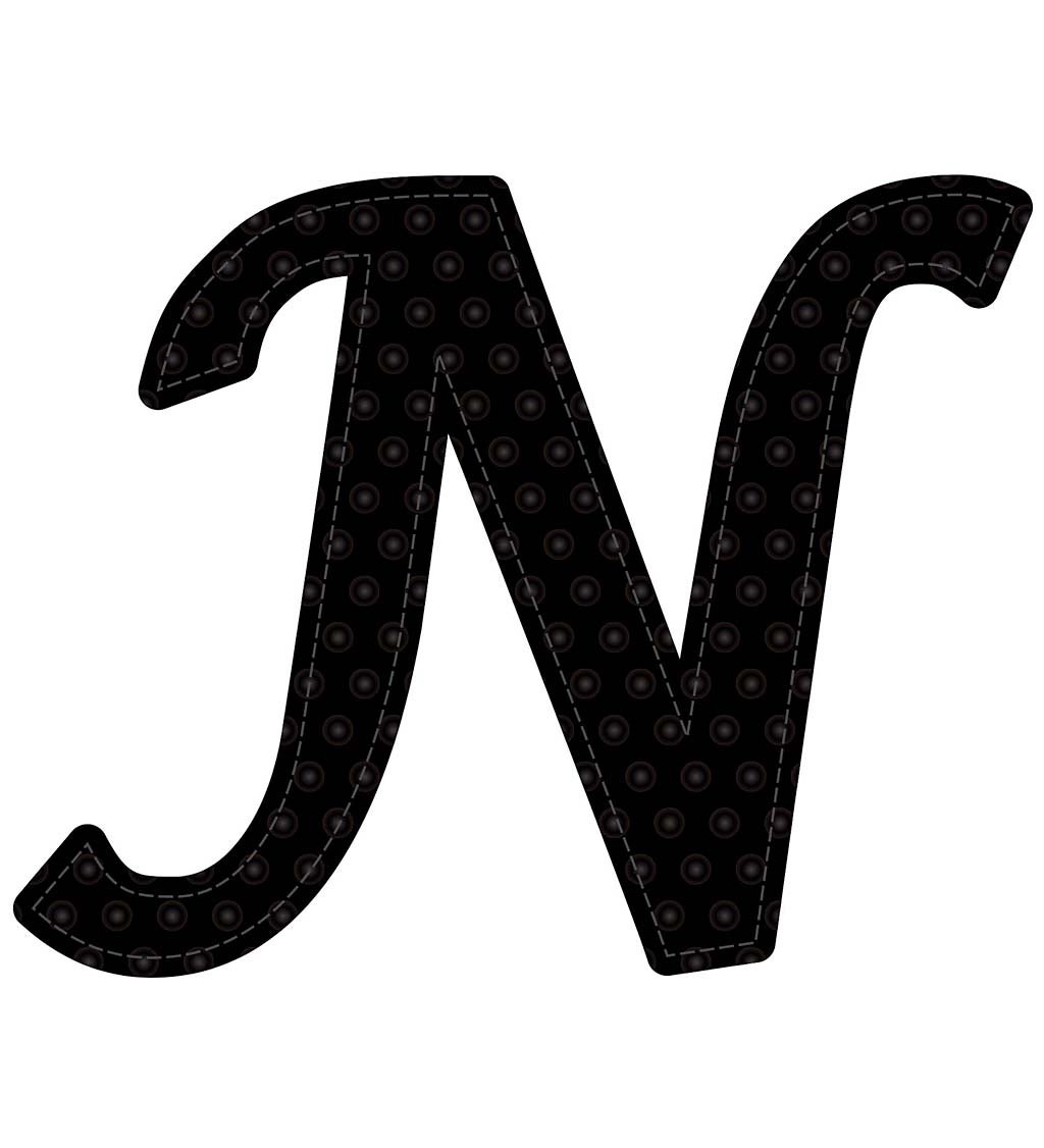 Pin-On Embossed Felt Monogram Letter N, Set of 2