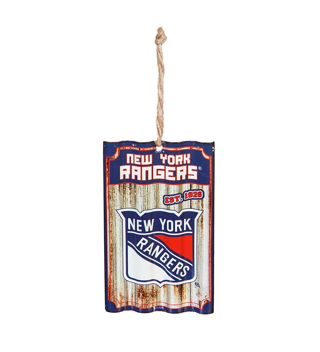 New York Rangers Corrugated Metal Ornament