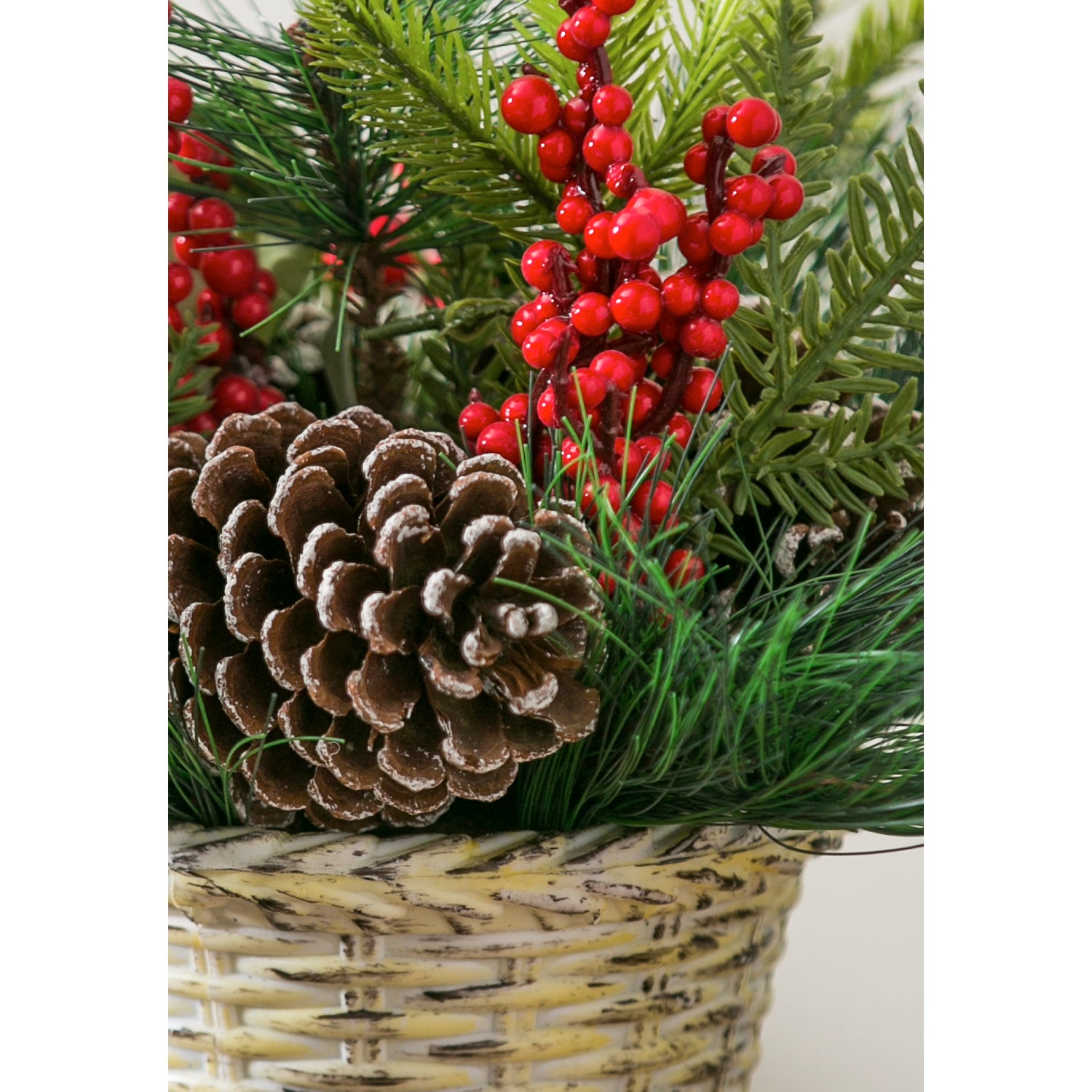 Holly and Pinecone Tabletop Floral