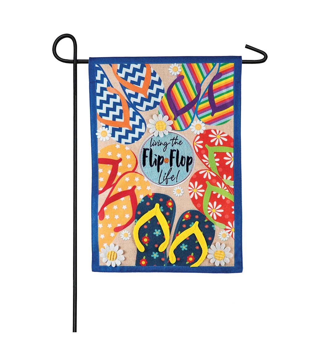 Flip Flop Life Garden Linen Flag