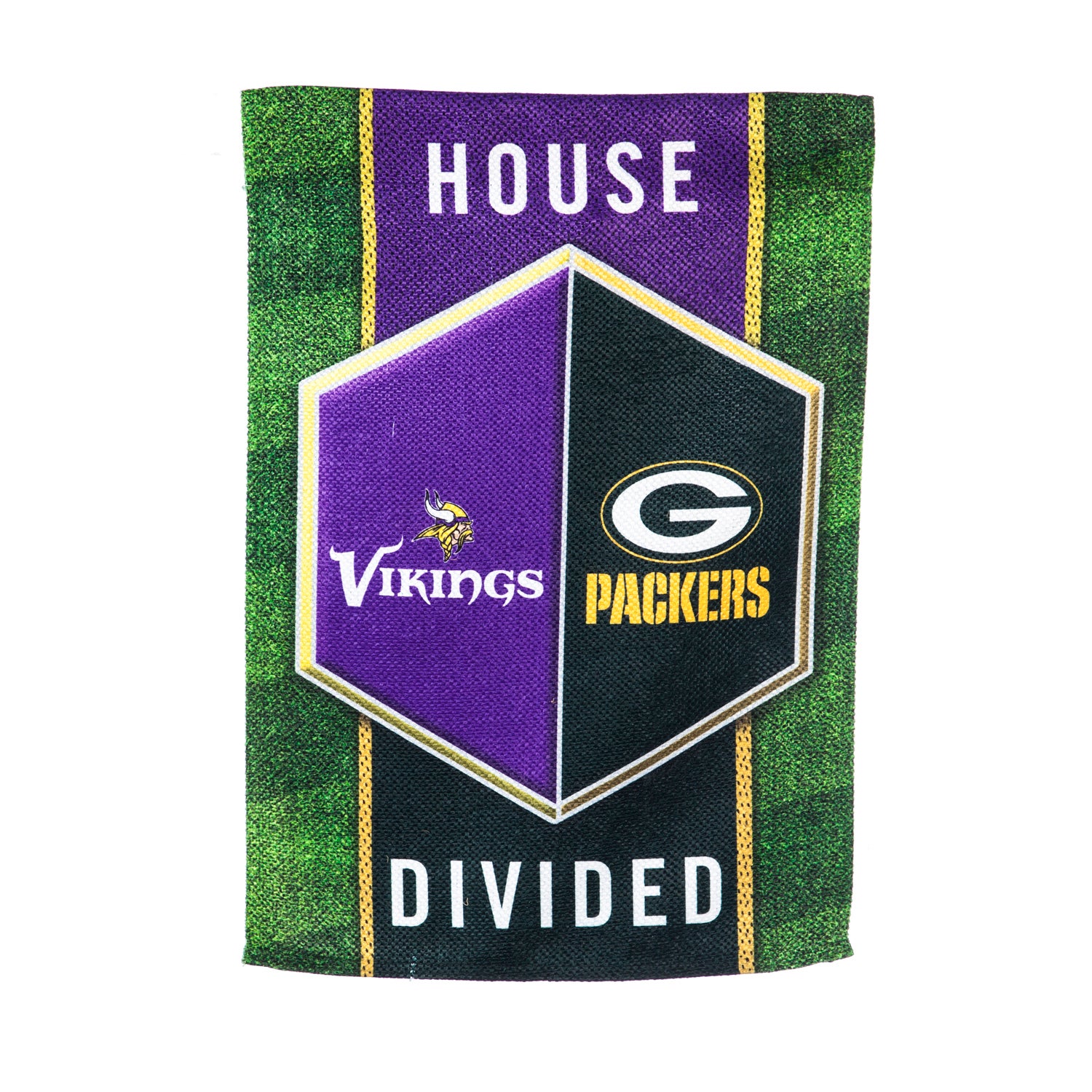 Packers, Vikings House Divided Suede Garden Flag