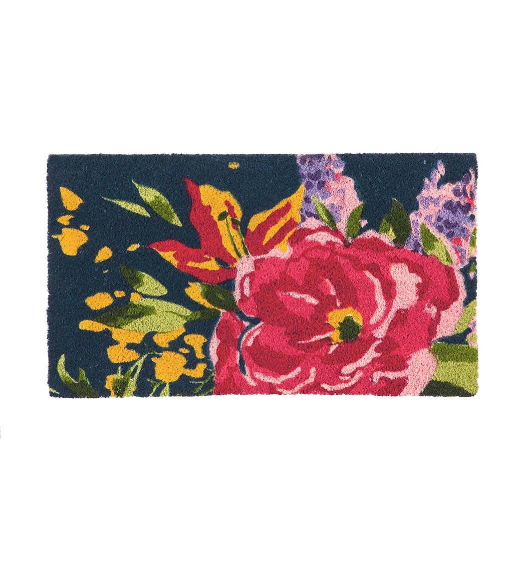 Grand Floral Decorative Coir Mat , 16" x 28"